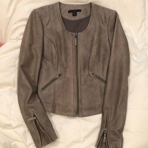 Grey embossed leather jacket